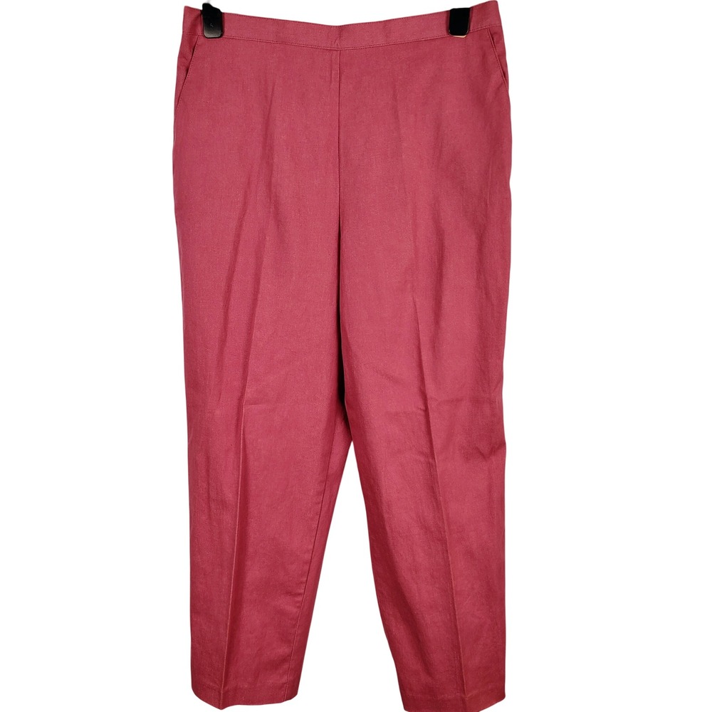 NWT Alfred Dunner Womens SZ 16 Boho Chic Pants Rose Pink Cotton Stretch Classic